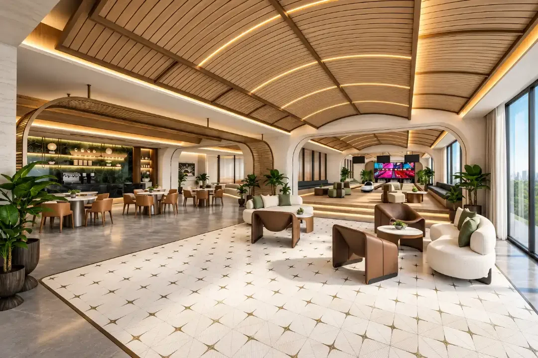 Embassy Citadel Worli clubhouse lounge with bowling alley